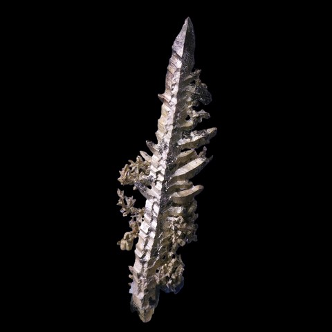 Natural native silver dendritic crystals