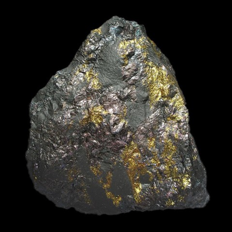 Germanite violacée et chalcopyrite de Kipushi Mine, Katanga, R. D. du Congo © Gerard van der Velt