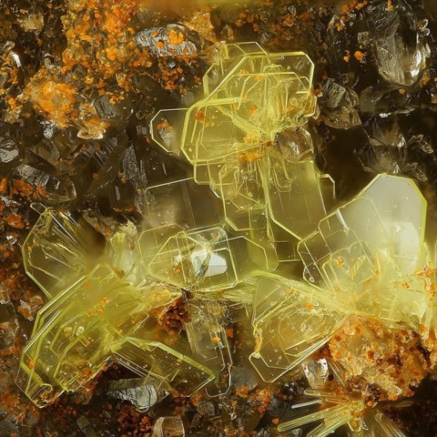 Heinrichite de Schmiedestollen dump, Wittichen, Allemagne © Stephan Wolfsried