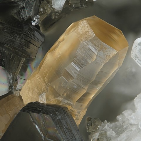 Synchysite-(Ce) de Furka basis tunnel, Oberwald, Valais, Suisse © Stephan Wolfsried