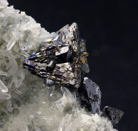 Tétraédrite sur quartz de Cavnic, Roumanie