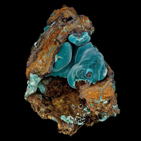 Rosasite de Ojuela Mine, Mapimi, Durango, Mexique © Rob Lavinsky