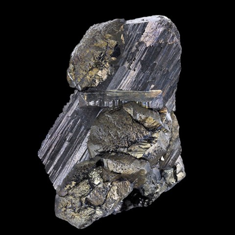 Stannite sur arsénopyrite de Yaogangxian Mine, Hunan, Chine © Eugene & Sharon Cisneros