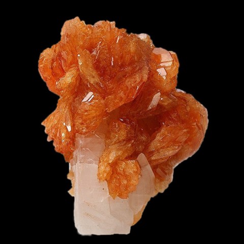 Tinzénite et calcite de Wessel Mine, Afrique du Sud © Rob Lavinsky