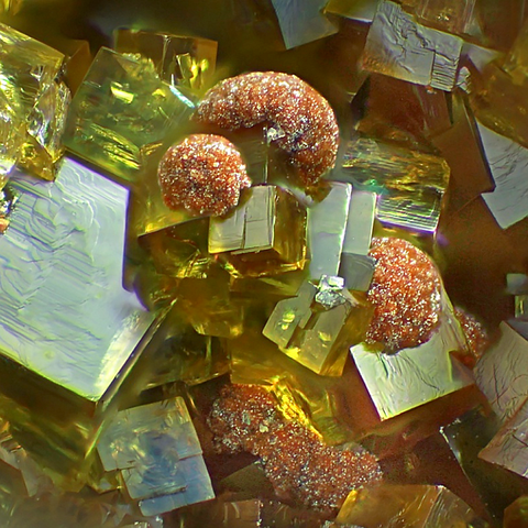 Arséniosidérite et bariopharmacosidérite de Clara Mine, Allemagne © Franz Zöll
