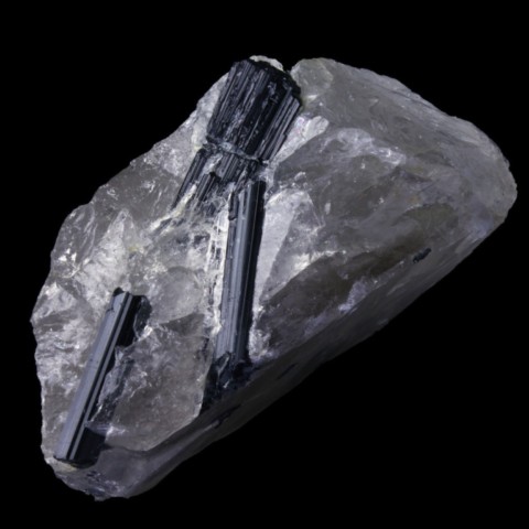 Schorl sur quartz du Minas Gerais, Brésil