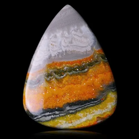 Cabochon de jaspe bumblebee / orpiment / pierre éclipse