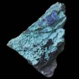 Turquoise sur quartz fumé de Montebras, Creuse, France